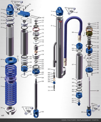 King Shocks 2.5 PR Shaft Spacer External Spirit Front 4 Lift